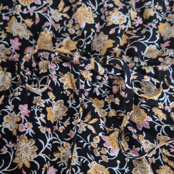 LOFT Black and Yellow Floral Long Sleeve Dress - Picture 11 of 16